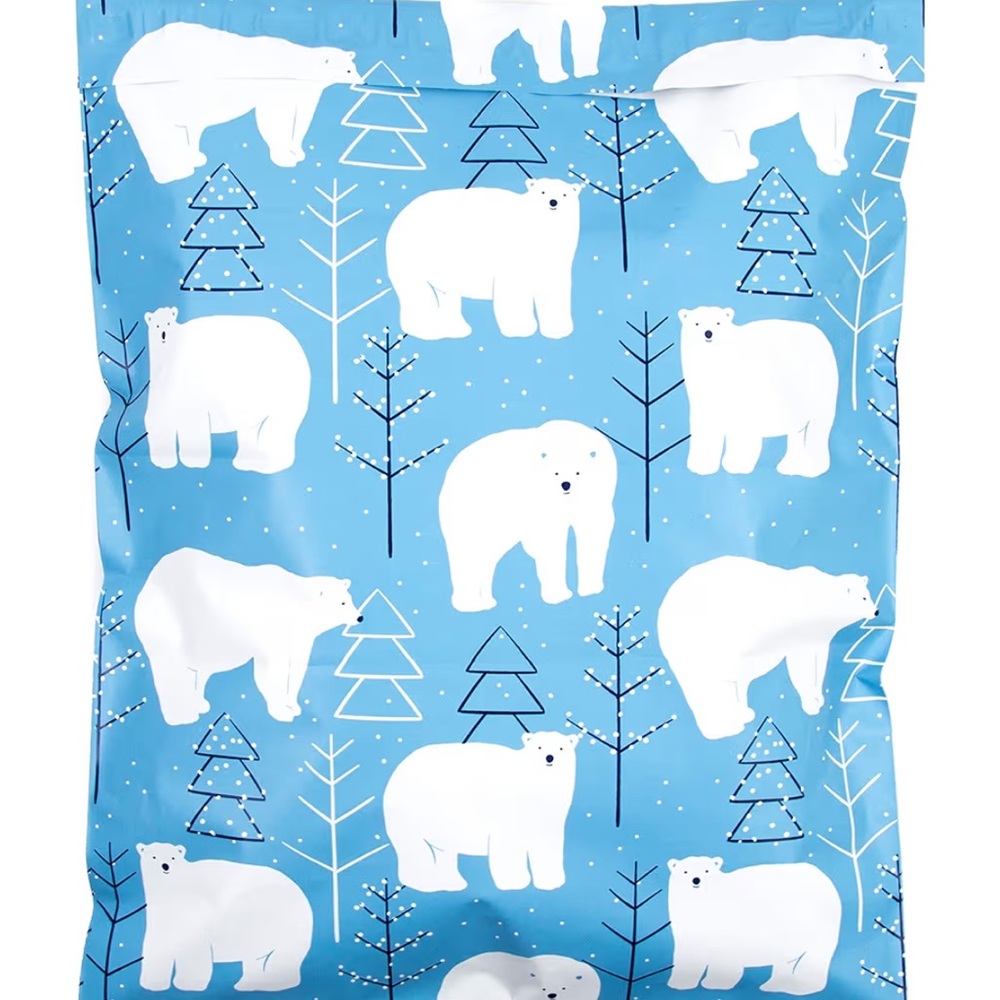 Blue White Polar Bears 25 Pack 12”x15” Poly Mailers - Picture 3 of 7
